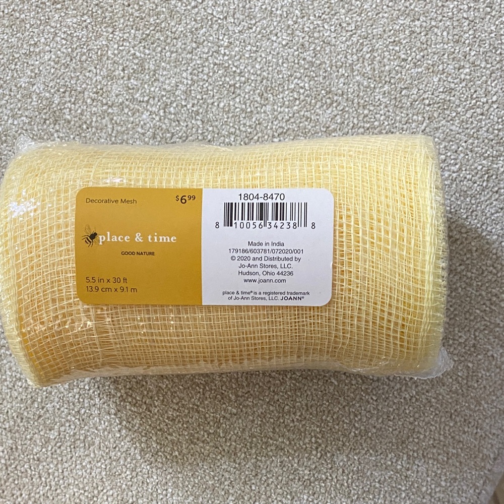 place & time Yellow Decorative Mesh Roll - Home Party Supplies